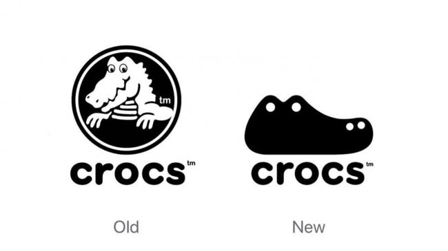 Разработка логотипа компании Crocs старый и новый варианты